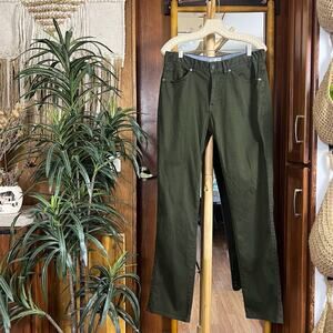Peter Millar Olive Straight Leg Pants 33 Green Cotton Modal Stretch Golf Chinos
